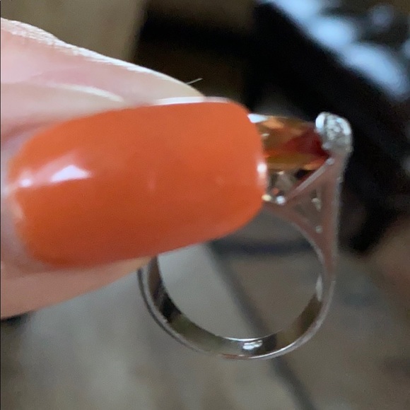 925 Stamped sterling silver ring with topaz stone - Picture 4 of 4